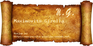 Maximovits Gizella névjegykártya